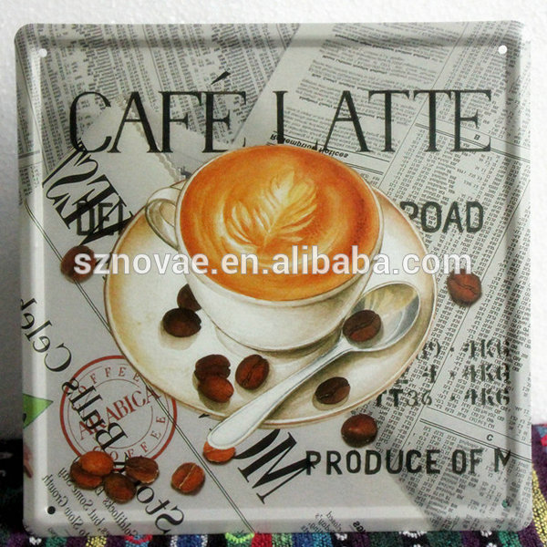 ヴィンテージコーヒーラテカップtp-7113dプリントオフィスの装飾の壁問屋・仕入れ・卸・卸売り