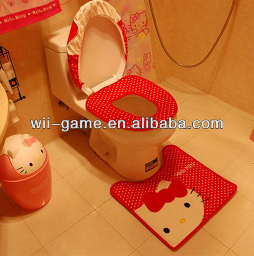 ウォッシャブルキティ交換3個イン1seats+toiletcover+footトイレマットセット問屋・仕入れ・卸・卸売り