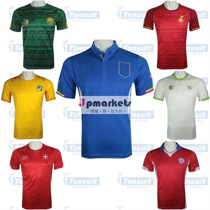 ワールドカップチームのシャツ、 サッカーユニフォーム。 ブラジルサッカーのジャージ、 ワールドカップ2014年在庫のシャツ問屋・仕入れ・卸・卸売り