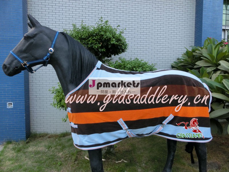 ストリップのプリントフリースの馬の敷物/馬機器問屋・仕入れ・卸・卸売り