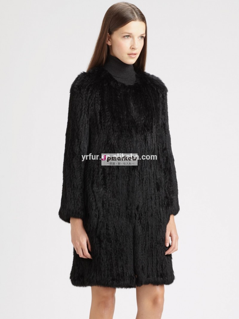 ファッション女性の手袋を編むyr-547リアルラビットファーコート/冬のコート/customized問屋・仕入れ・卸・卸売り