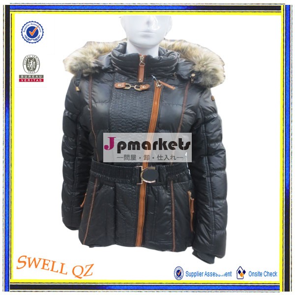最新のファッション2014年女性の冬の毛皮のコート、 女性のパディングジャケット問屋・仕入れ・卸・卸売り