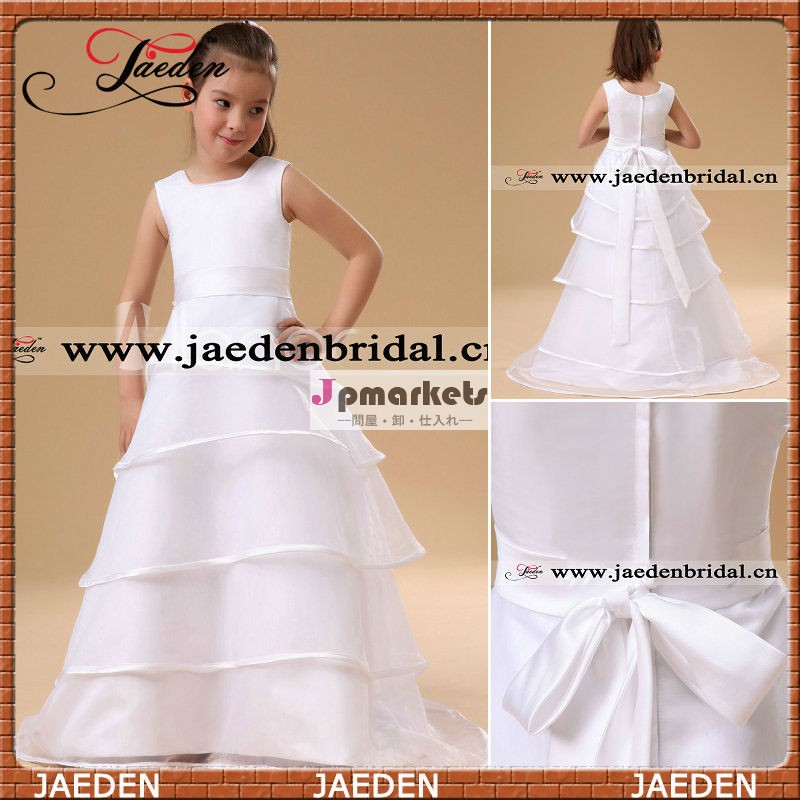 送料無料ショートスリーブjx0108白のフラワーガールのドレスのパターン無料問屋・仕入れ・卸・卸売り