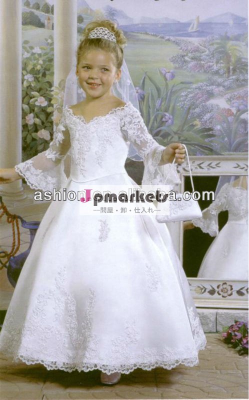Fg-001素敵なレースのフラワーガールの服女の赤ちゃんの結婚式のためのウェディングドレス問屋・仕入れ・卸・卸売り