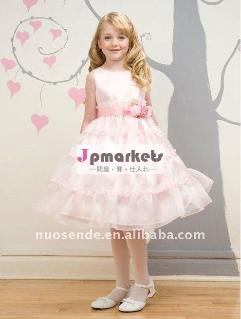 ホワイトピンク2014年フラワーガールのドレス子供ドレス子供ガールの服問屋・仕入れ・卸・卸売り
