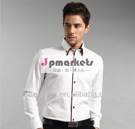 2014年100％高品質の男性の綿二重襟のブランド名のドレスシャツ問屋・仕入れ・卸・卸売り