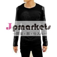レザースリーブt- シャツ- トン市- 袖付きのtシャツレザー革のポケット付きのtシャツ- ファッションレザースリーブtシャツ問屋・仕入れ・卸・卸売り