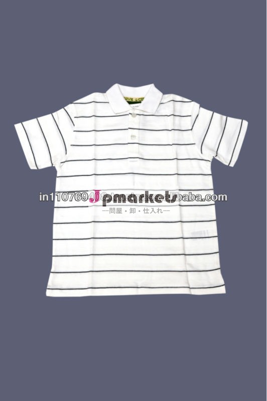 有機子供ストライプポロのtシャツ問屋・仕入れ・卸・卸売り
