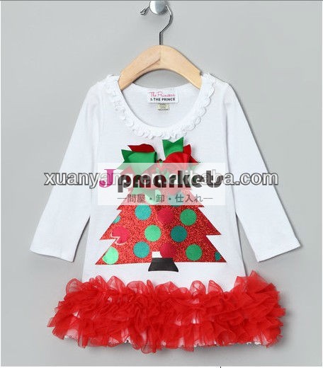 ホワイトクリスマスツリー乳児ドレス-、 ・幼児の女の子問屋・仕入れ・卸・卸売り