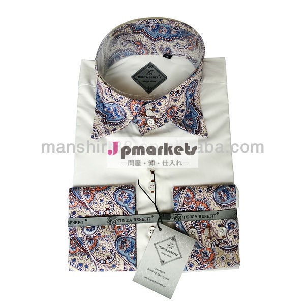 新しいモデルのシャツ2014年綿100％のファッションハイカラーメンズドレスシャツ問屋・仕入れ・卸・卸売り