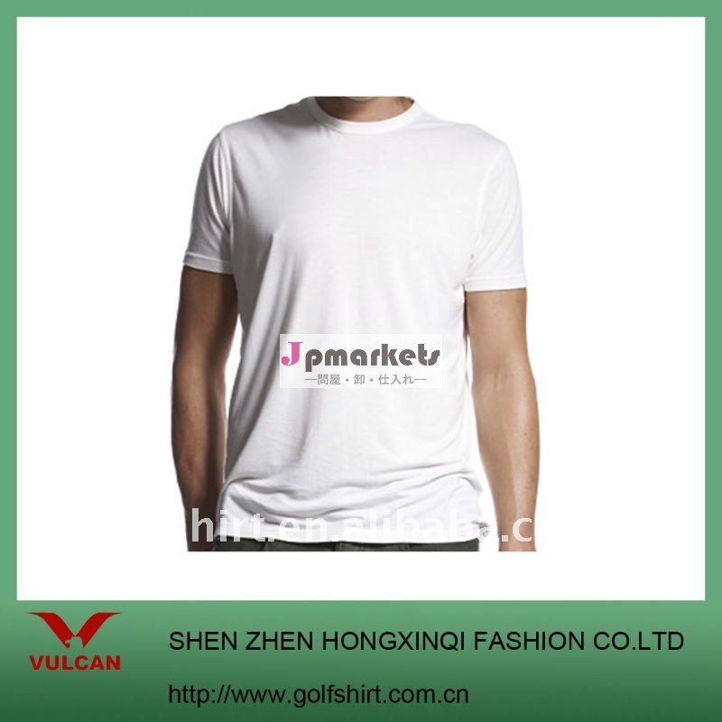 100%の有機性綿の高品質の平野の白のTシャツ問屋・仕入れ・卸・卸売り