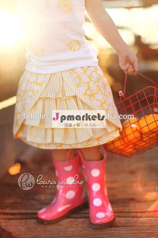 美しいファッションの女の子トリプルフリル子どものドレス問屋・仕入れ・卸・卸売り