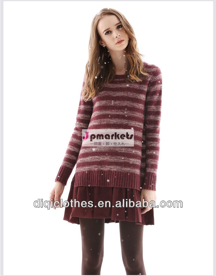 女の子のための熱い販売のファッションセーターにアメリカやヨーロッパ諸国で、 紫がかった赤長袖のセーター問屋・仕入れ・卸・卸売り