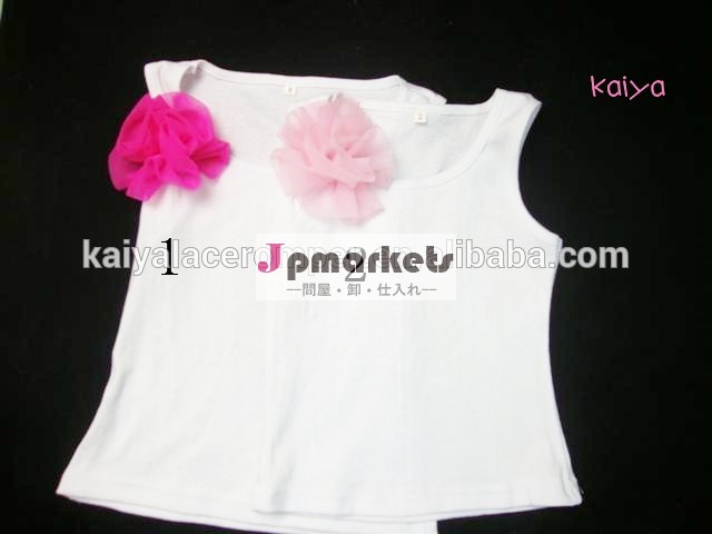 カスタムデザインの赤ん坊のために衣装トップスの女の子の服花が付いている綿100％問屋・仕入れ・卸・卸売り