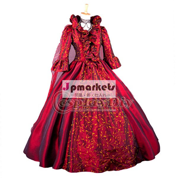 中世のゴシックパンク衣装ボールガウンではルネサンスためのビクトリア朝またはメス赤いドレス問屋・仕入れ・卸・卸売り
