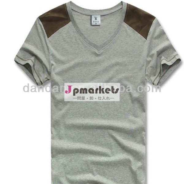 タイトなメンズ100綿vネックバンドtシャツ問屋・仕入れ・卸・卸売り