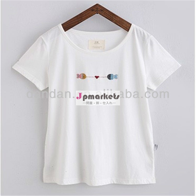 女性通気性レジャーラウンドネックtシャツ問屋・仕入れ・卸・卸売り