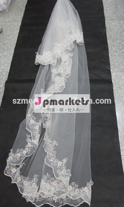 レディース新しい大聖堂の結婚式のベールのレース刺繍ロングveil2014ブライダル問屋・仕入れ・卸・卸売り