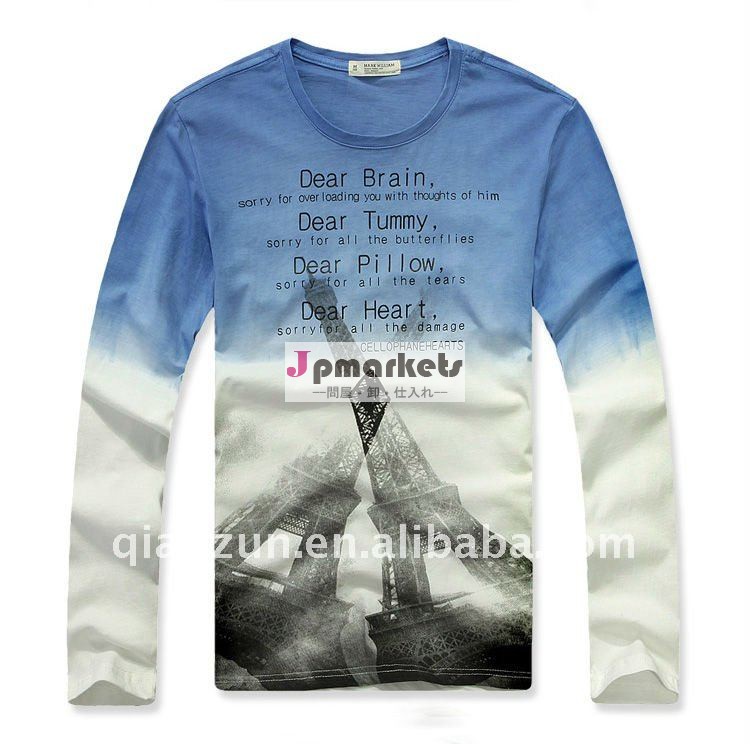 Tシャツ180グラムの上のquanlityの100%年のcottonlongの袖の問屋・仕入れ・卸・卸売り