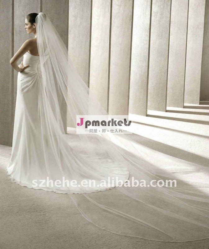 長いチュールv006シンプルでモダンな2013大聖堂の結婚式のベール問屋・仕入れ・卸・卸売り