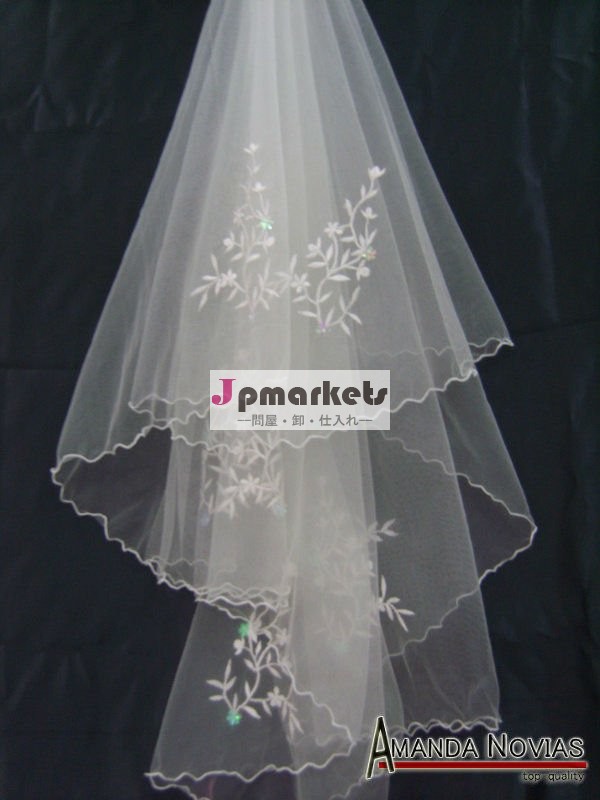 短い結婚式の刺繍のベールveil007問屋・仕入れ・卸・卸売り