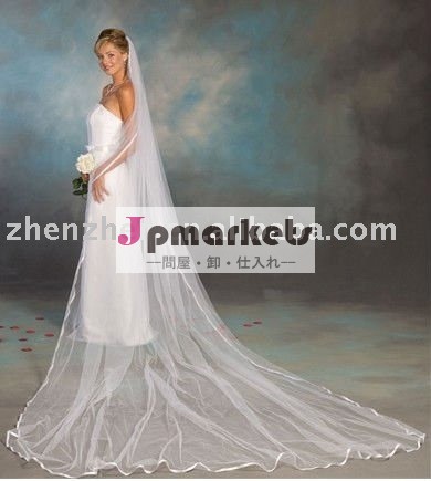 2011年新しいものの層、リボンの端の結婚式のベールV-61のテュルの網の問屋・仕入れ・卸・卸売り
