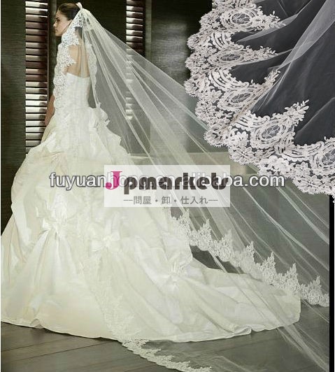 最新の長いja111長い結婚式のベールのレースの縁問屋・仕入れ・卸・卸売り