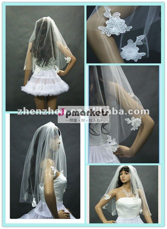 2012新式のV-031 Zhenzhenの新式の短い結婚式のベール問屋・仕入れ・卸・卸売り