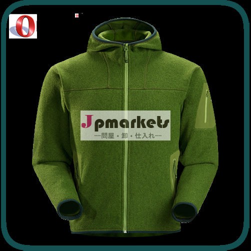 屋外の緑のポリエステル100％ポーラーフリースジャケット男性用問屋・仕入れ・卸・卸売り