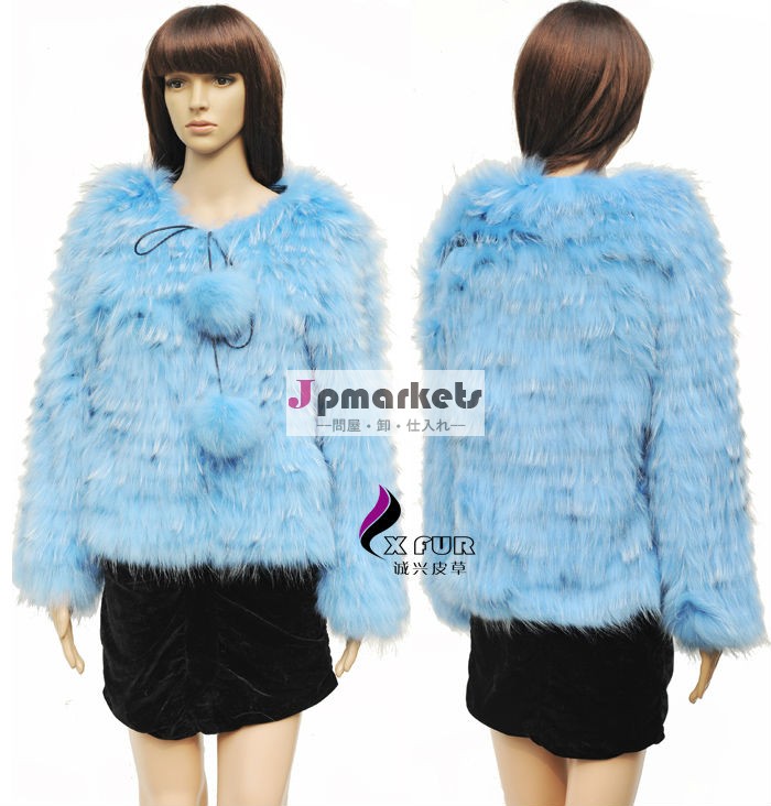本物のアライグマ毛皮cx-g-a-192cエレガントな女性のファッションジャケット問屋・仕入れ・卸・卸売り