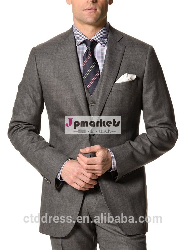 最高品質2014年ウール100％灰色の格子縞のイタリアのウールのプラスのサイズの男性用スーツフォーマル問屋・仕入れ・卸・卸売り