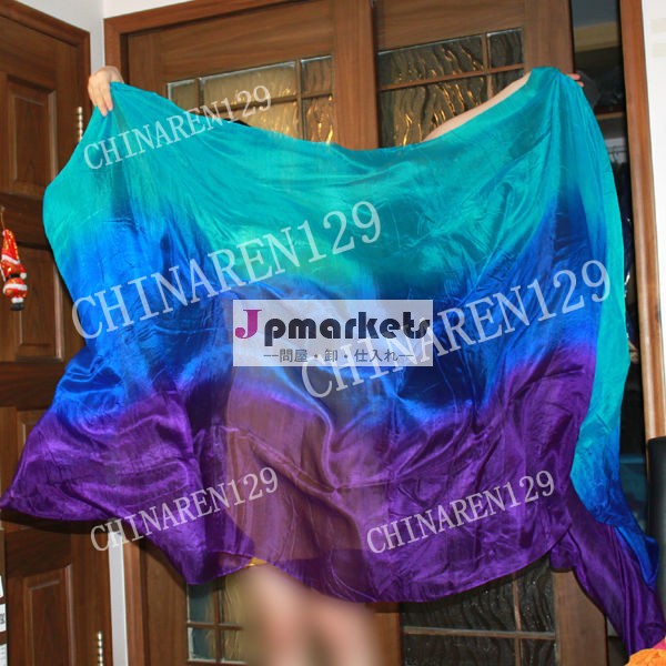 絞り染めベリーダンス100％の絹のベールに紫青にサファイアブルー問屋・仕入れ・卸・卸売り