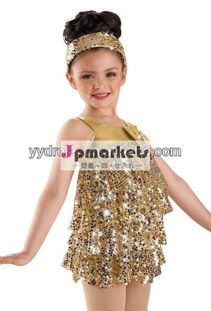 ぶれぶれ陽気なメッシュスパンコールのドレス子供のためのダンスステージ問屋・仕入れ・卸・卸売り
