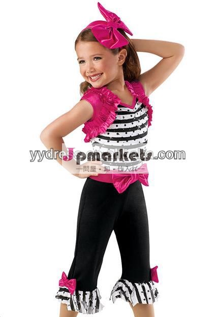かわいこちゃんユニタードサテンストライプスパンコール子供のダンスの服問屋・仕入れ・卸・卸売り