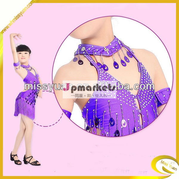 女の子のダンスレオタード中国紫paillette問屋・仕入れ・卸・卸売り