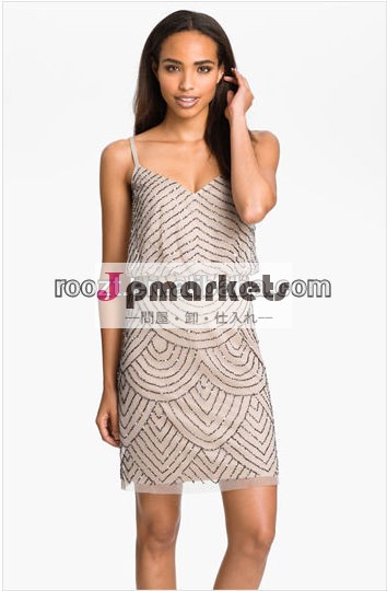 最新のドレスのデザインの写真メッシュブルゾンドレススパンコールのついた問屋・仕入れ・卸・卸売り
