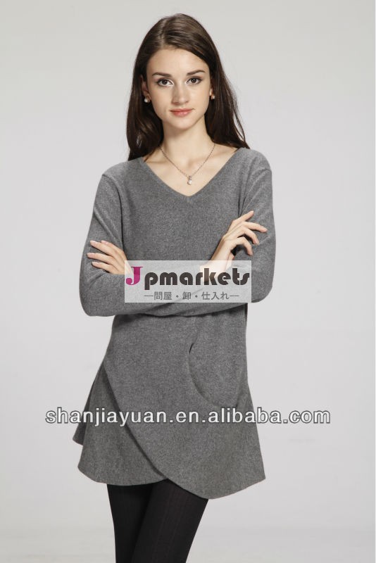 V- ネックカシミヤロングドレス問屋・仕入れ・卸・卸売り