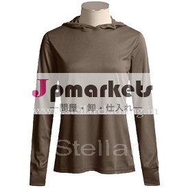 女性の綿のプルオーバー長袖t- シャツ問屋・仕入れ・卸・卸売り