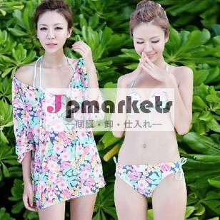 2014年流行の花柄ファッションFASHIONビキニBIKINI 3点セット花柄三角レディーセクシー水着ビキニ問屋・仕入れ・卸・卸売り