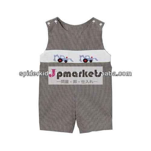 黒のギンガムショベルshortallをsmocked問屋・仕入れ・卸・卸売り