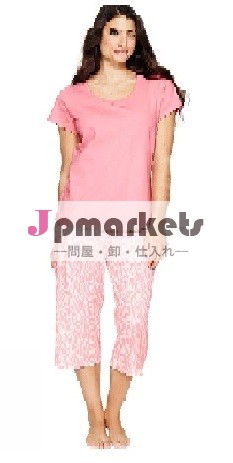 カスタマイズレディース/ストリップの女性のパジャマプリント夏pijamas/短いパジャマセット問屋・仕入れ・卸・卸売り
