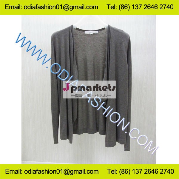 女性のファッションニットのカーディガンのセーター薄い素材100％ポリエステル韓国のファッション問屋・仕入れ・卸・卸売り