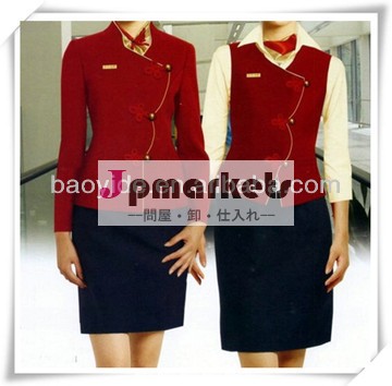 ファッションの新しいスタイルのレディスデザイン赤航空会社の制服/作業服問屋・仕入れ・卸・卸売り