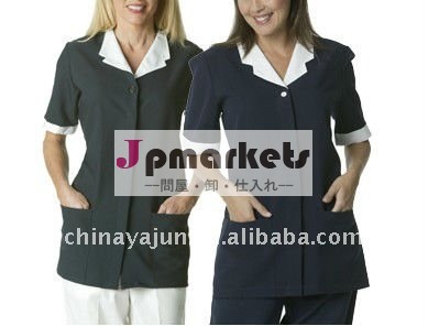 ホテルのハウスキーピングノッチ襟チュニックユニフォーム問屋・仕入れ・卸・卸売り
