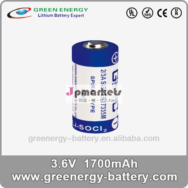 3.6Vリチウム電池er17335m3分の2サイズの1700MAHバッテリー低価格問屋・仕入れ・卸・卸売り