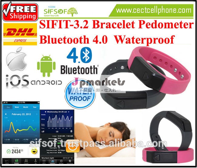 Sifit- 3.2歩数計のbluetoothブレスレット防水トラックステップ、 カロリー、 距離と睡眠の質、 アンドロイドアプリとios問屋・仕入れ・卸・卸売り