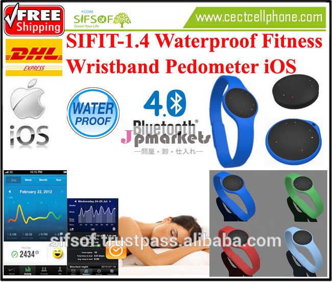 Sifit- 1.4防水ポータブルブルートゥースブレスレットリストバンドの歩数計4.0活動トラッカーios睡眠・お菓子のアート問屋・仕入れ・卸・卸売り