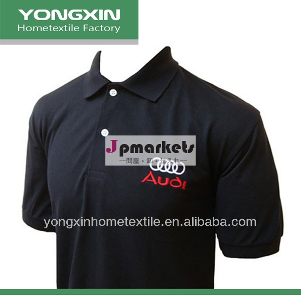 培地重量卸売柔らかい耐久性のある綿100％黒のポロシャツに直接的で、 高品質の刺繍はファブリック( ts1418)問屋・仕入れ・卸・卸売り