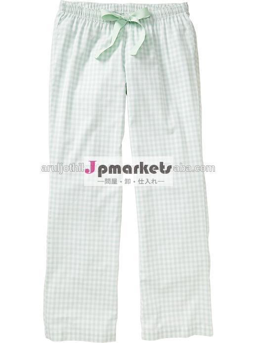 チェックデザインのパジャマのズボンのための女性のプリントポプリン問屋・仕入れ・卸・卸売り