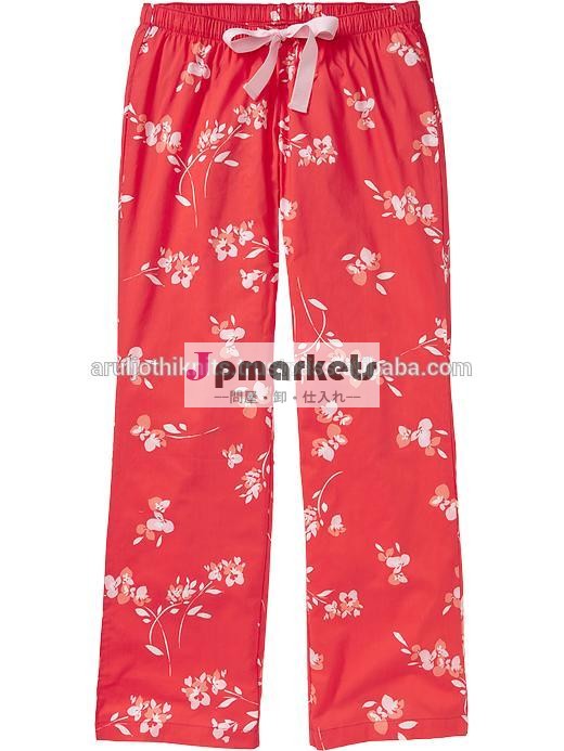 フローラルプリントのコットンポプリンのパジャマのズボン女性のための問屋・仕入れ・卸・卸売り